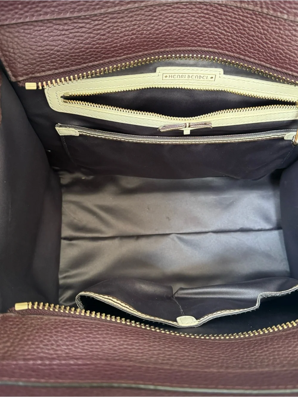 🆕 Henri Bendel Rivington Tote Bag Burgundy Satchel